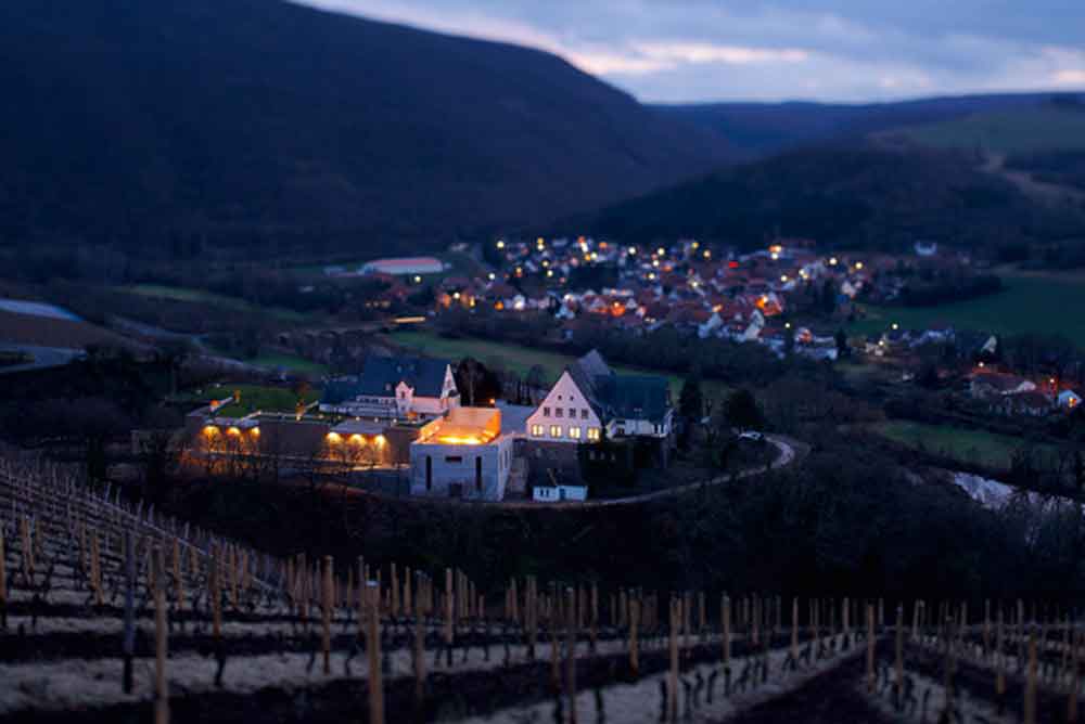 Abendstimmung über den Weinbergen des Weingut Gut Hermannsberg