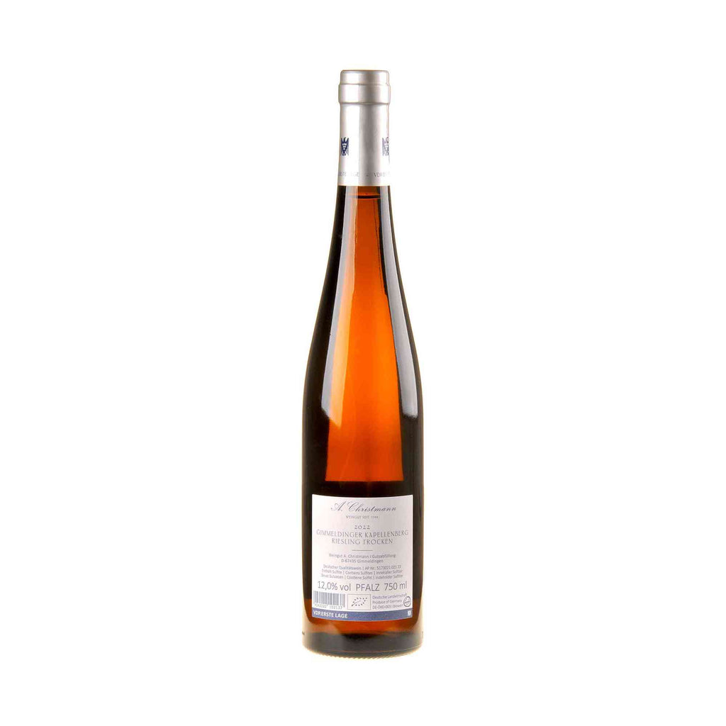 A.Christmann Riesling Kapellenberg Erstes Gewächs Bio 2022 Rücketikett