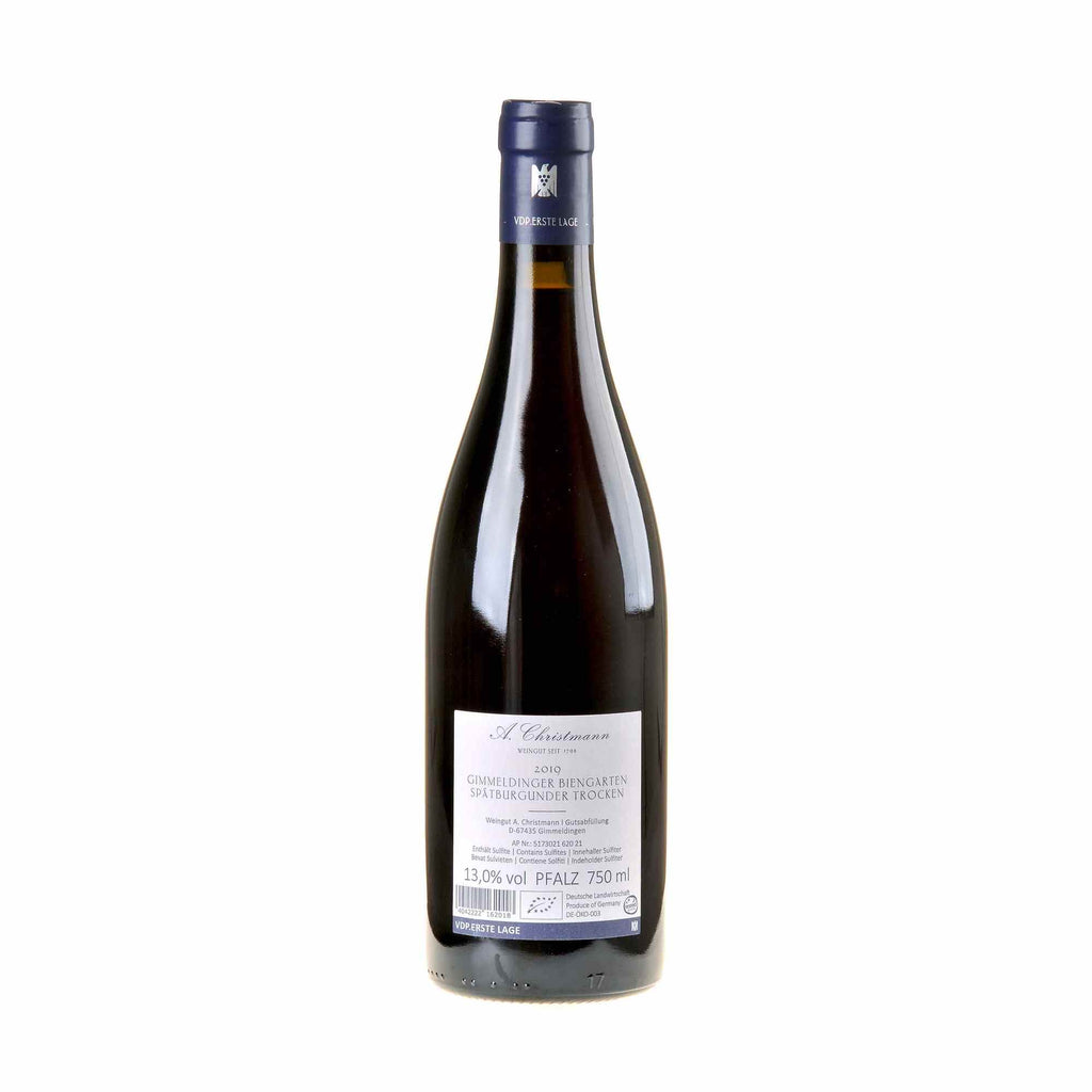 A.Christmann Spätburgunder Gimmeldinger Biengarten Erste Lage Bio 2019 Rücketikett
