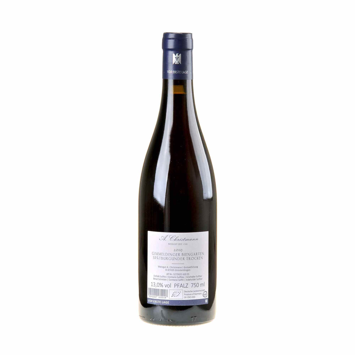A.Christmann Spätburgunder Gimmeldinger Biengarten Erste Lage Bio 2019 Rücketikett