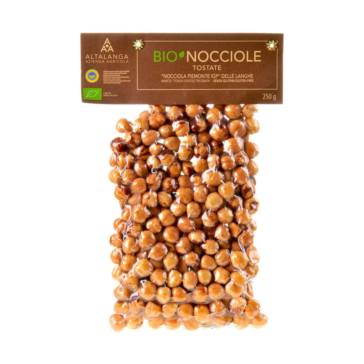 Altalanga azienda agricola Piemonteser Haselnüsse geröstet Vakuum verpackt Bio 250g