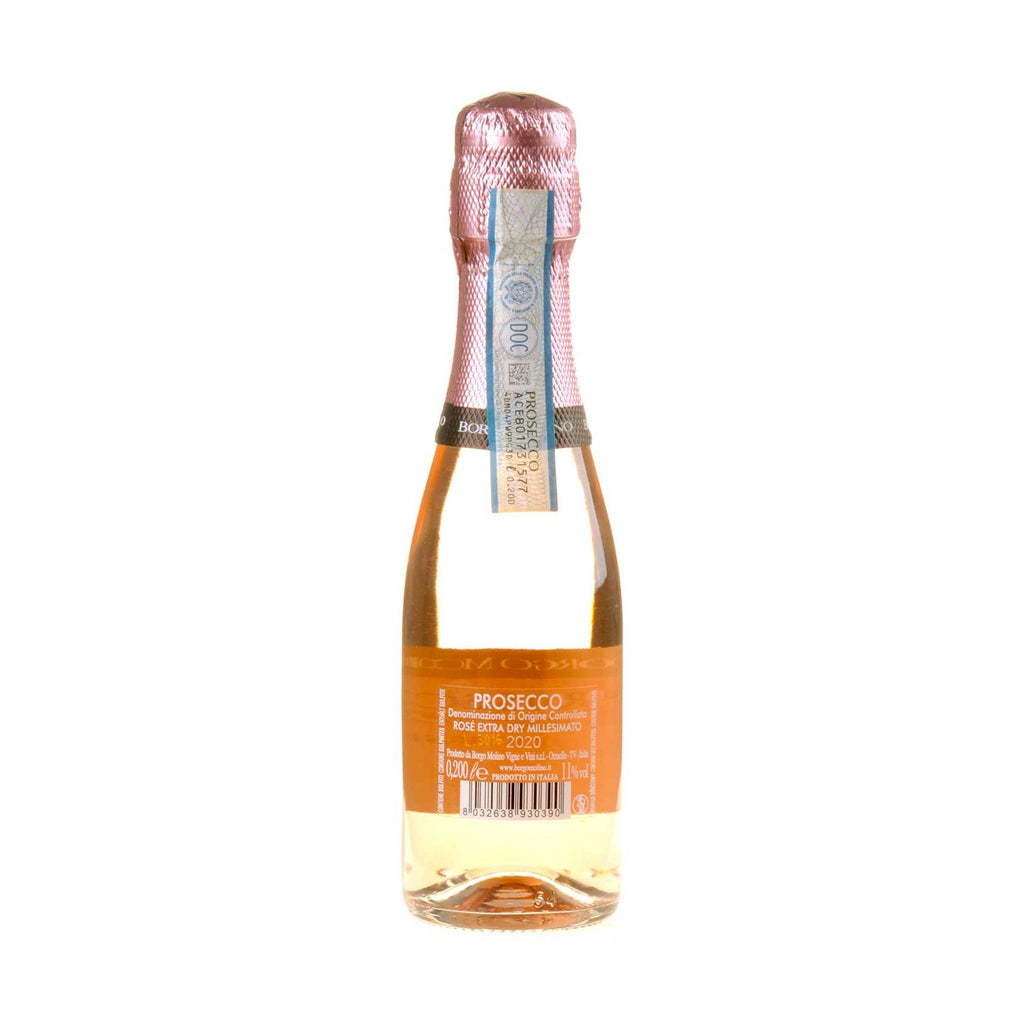 Borgo Molino Prosecco DOC Rosé Extra Dry 0,2l Rücketikett