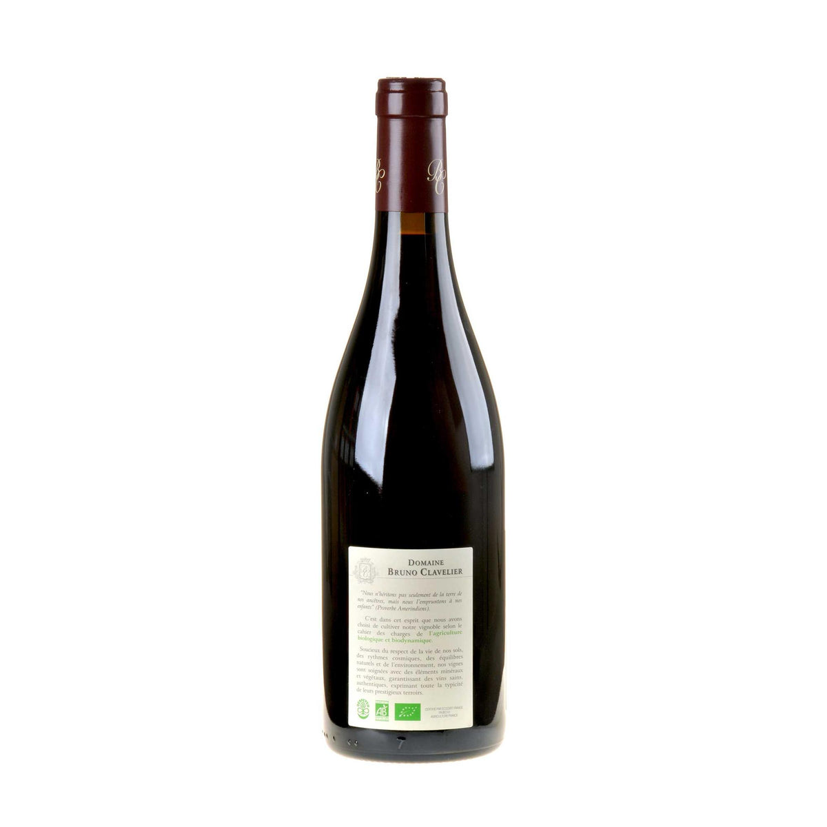 Bruno Clavelier Gevrey-Chambertin 1er Cru Les Corbeaux Bio 2019 Rücketikett