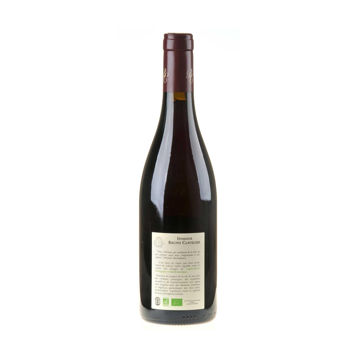 Bruno Clavelier Vosne Romanée 1er Cru Les Beaux Monts Bio 2021 Rücketikett