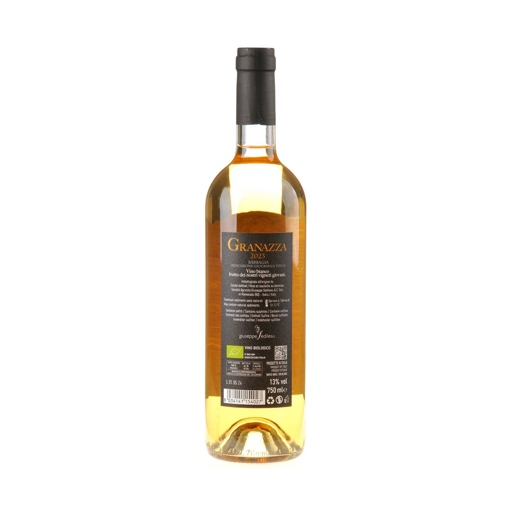 Cantina Giuseppe Sedilesu Granazza Bio 2023 Rücketikett
