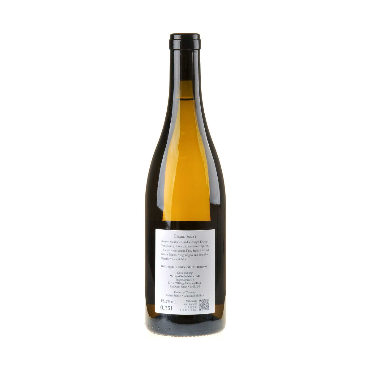 Carsten Saalwächter Chardonnay 2024 Rücketikett