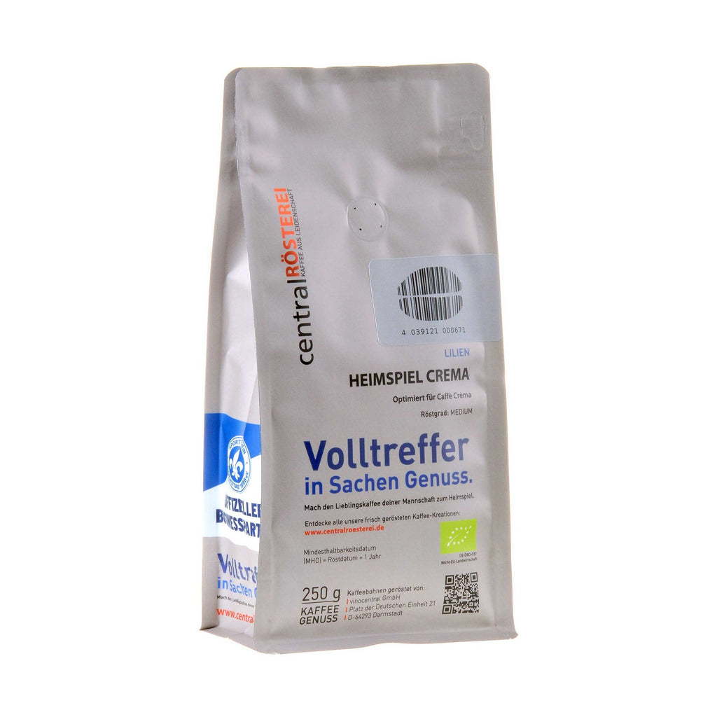 CentralRösterei Heimspiel Caffè Crema bio Rücketikett