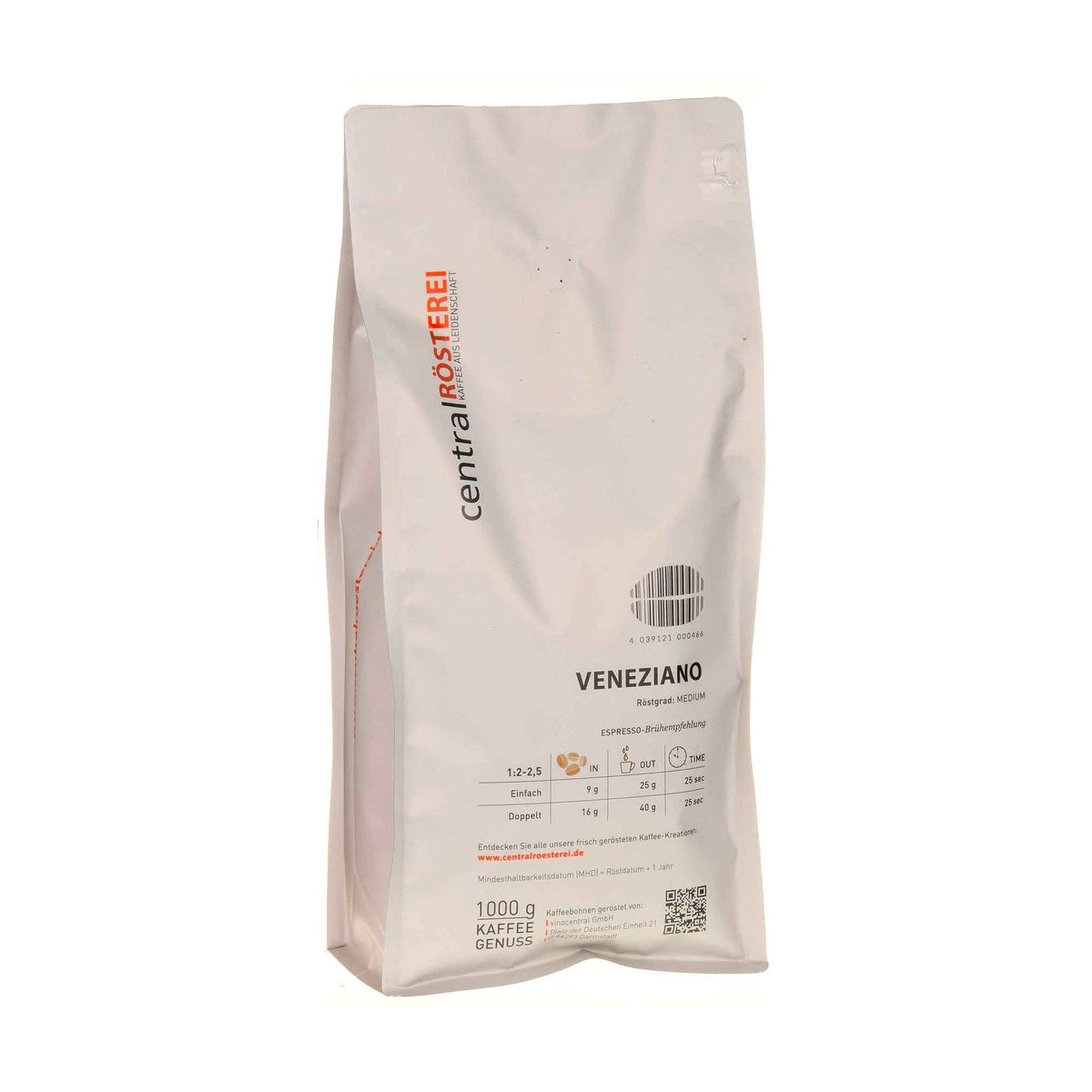 CentraRösterei Veneziano 1kg Rüecketikett