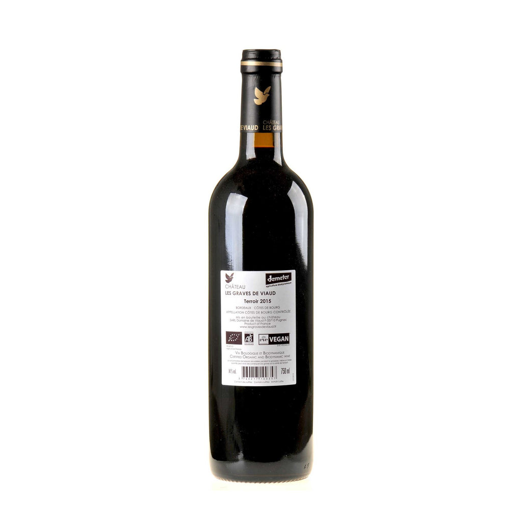 Château les Graves de Viaud Côtes de Bourg Terroir Bio 2015 Rücketikette