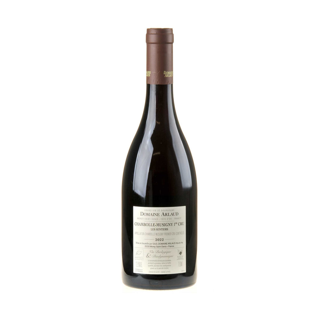 Domaine Arlaud Chambolle-Musigny 1er Cru Les Sentiers 2022 Rücketikett