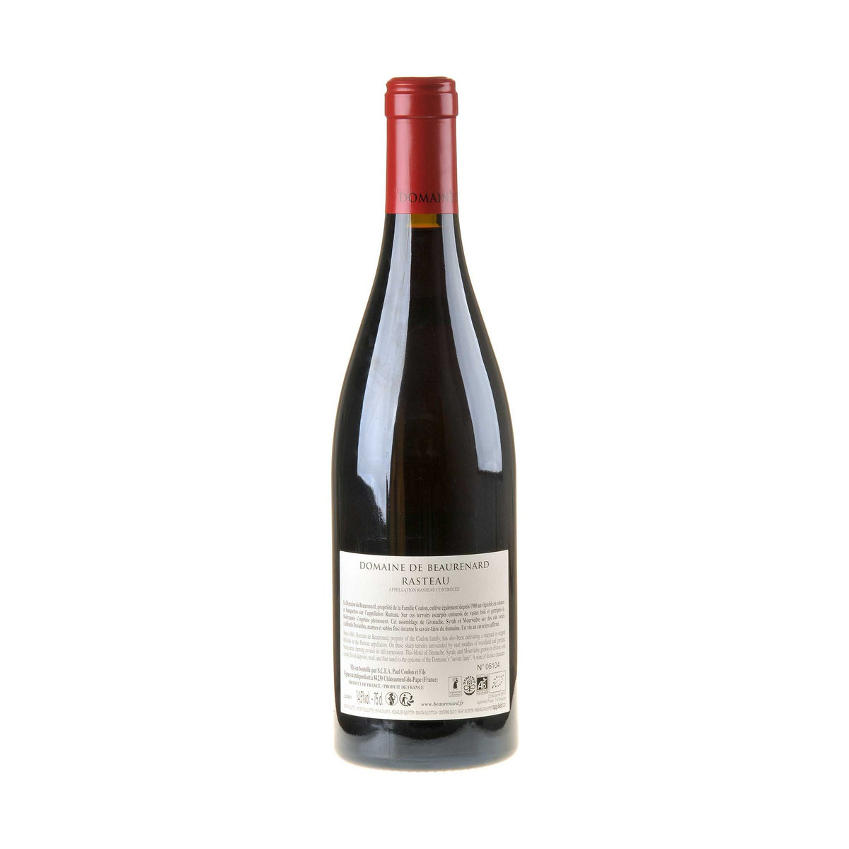 Domaine de Beaurenard Rasteau Bio 2022 Rücketikett