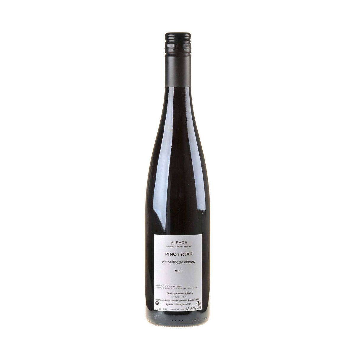 Domaine Rieffel Pinot Noir Nature 2022 Rücketikett