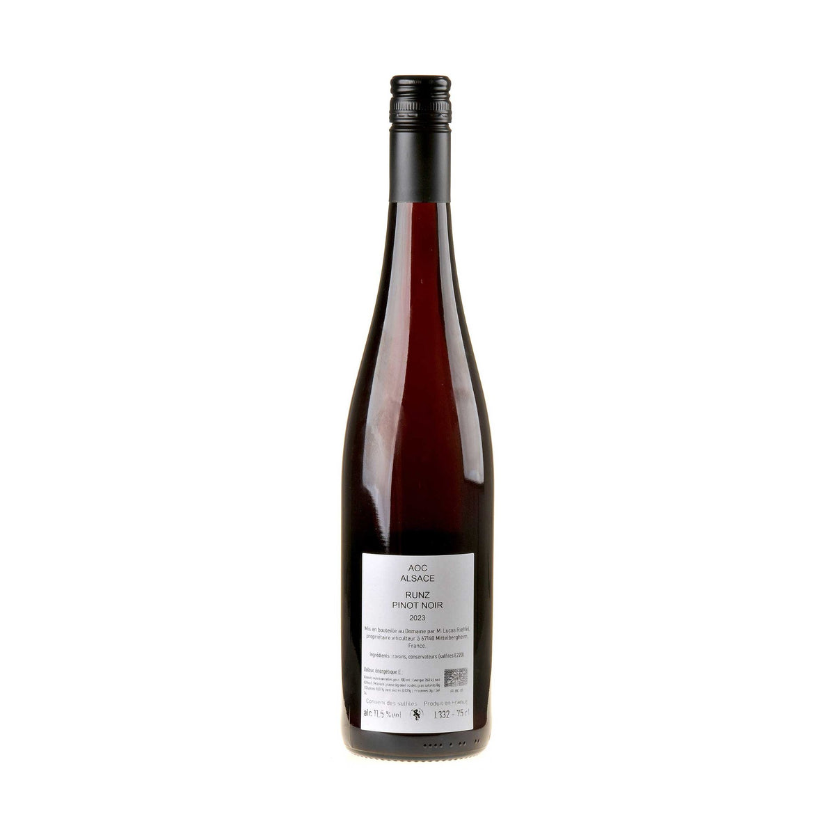 Domaine Rieffel Pinot Noir Runz 2023 Rücketikett