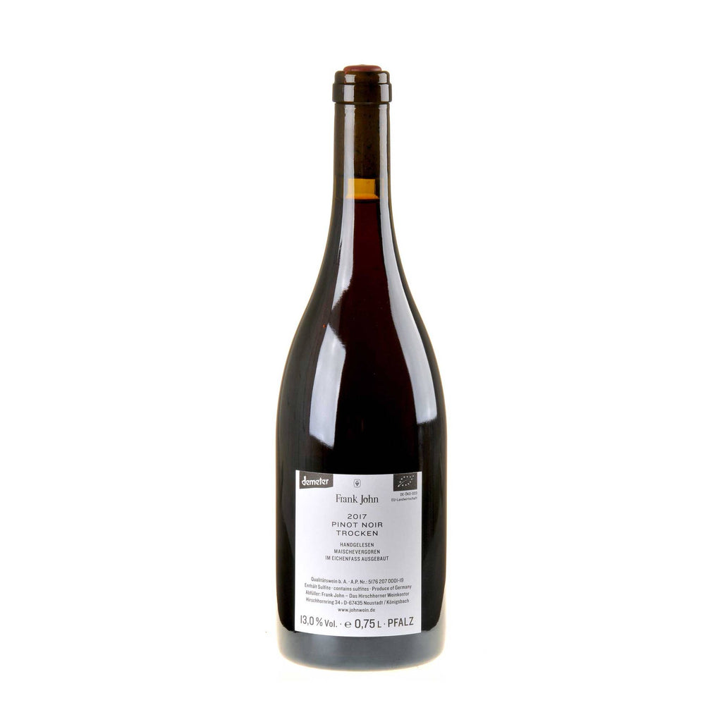 Frank John Pinot Noir Bio 2017 Rücketikett