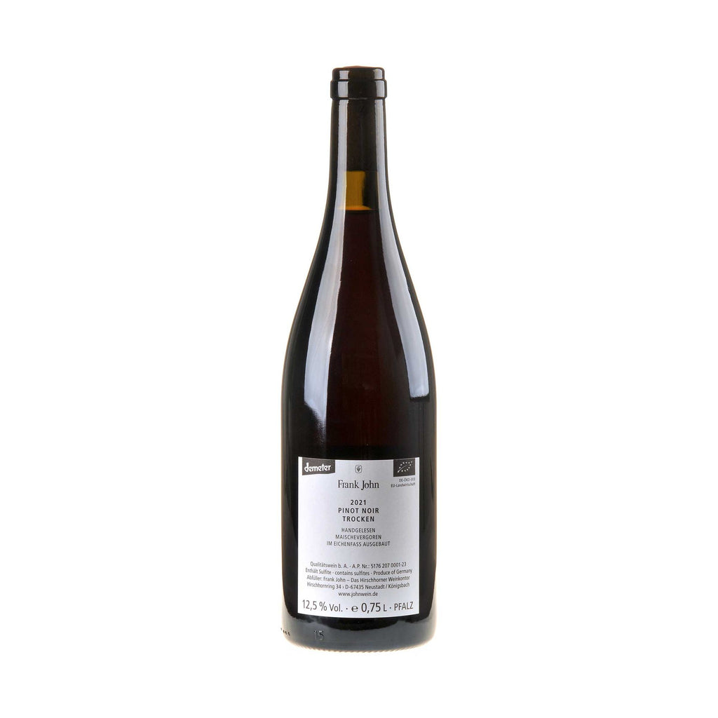 Frank John Pinot Noir Bio 2021 Rücketikett