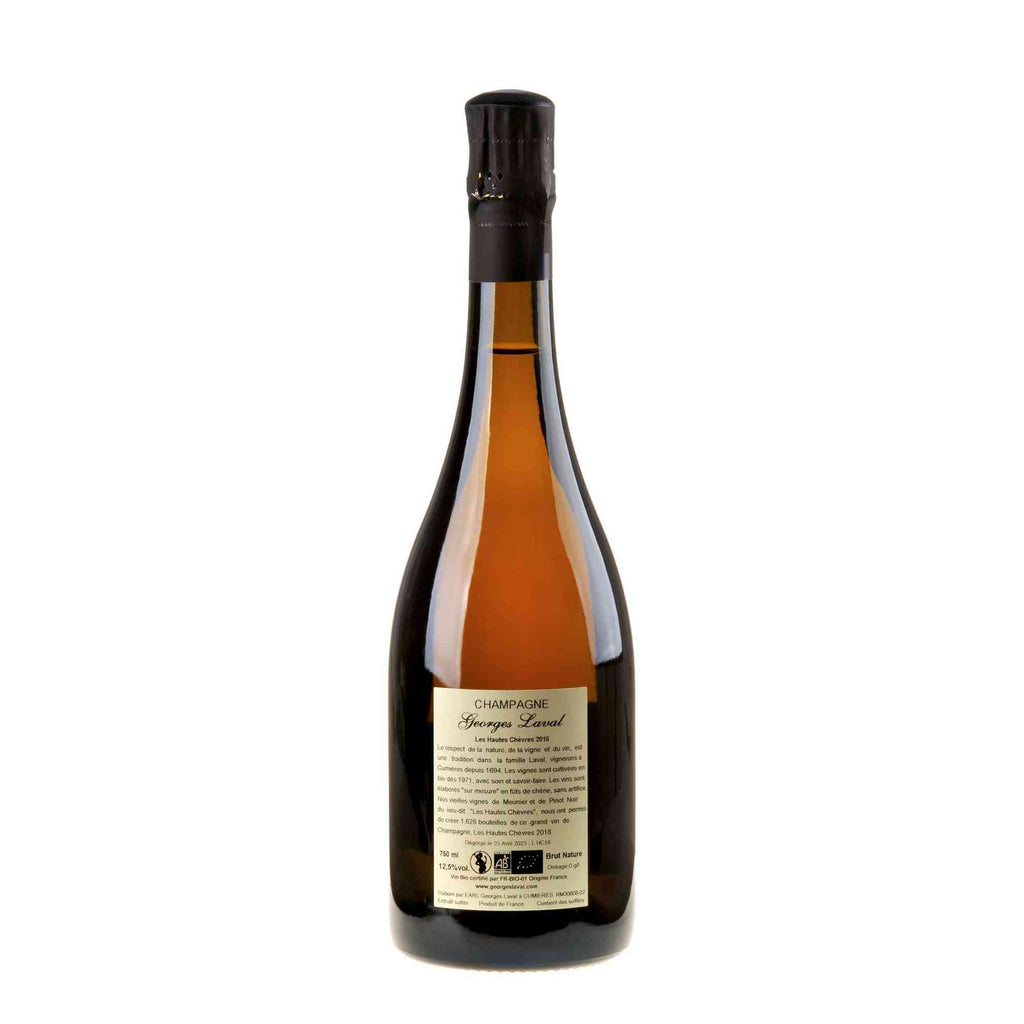 Georges Laval Cumières Les Hautes Chèvres 1er Cru Brut Nature 2018 Rücketikett