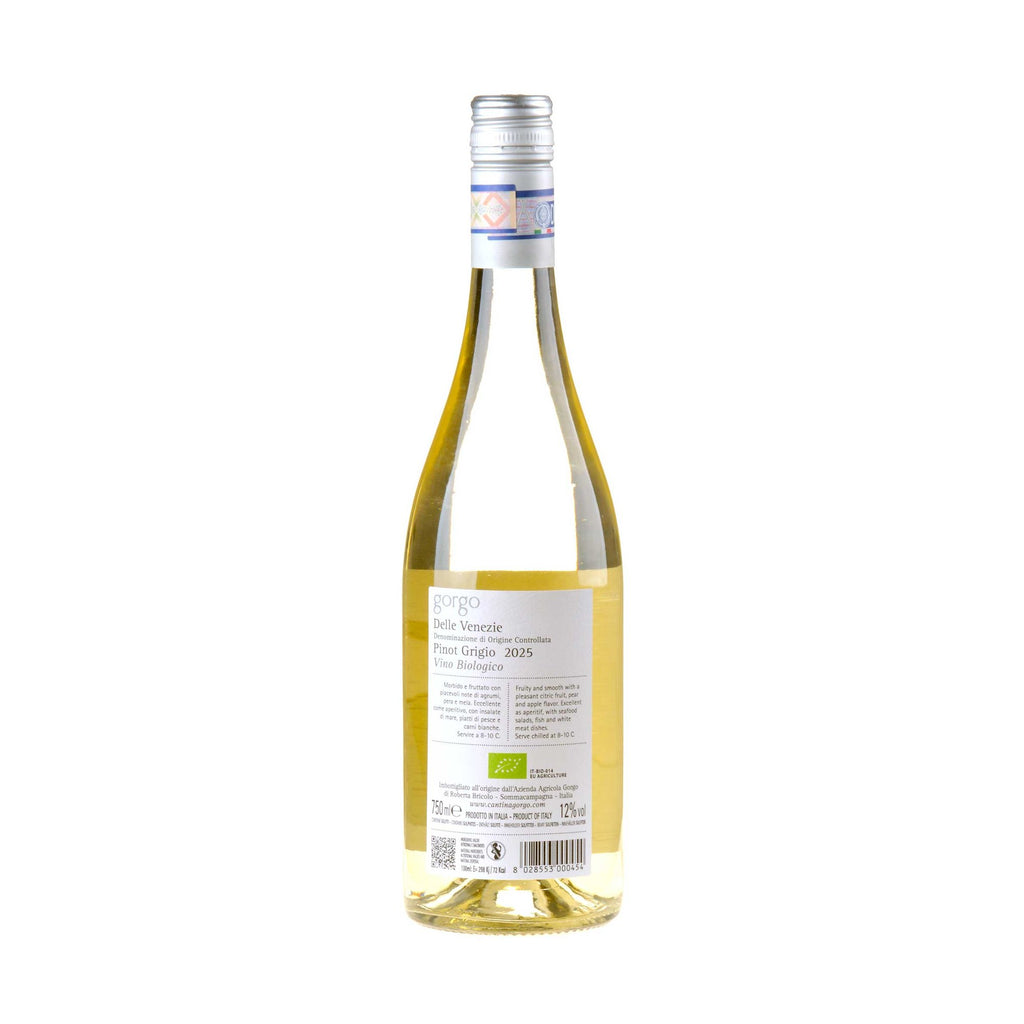 Gorgo Pinot Grigio 2025 Bio Rücketikett