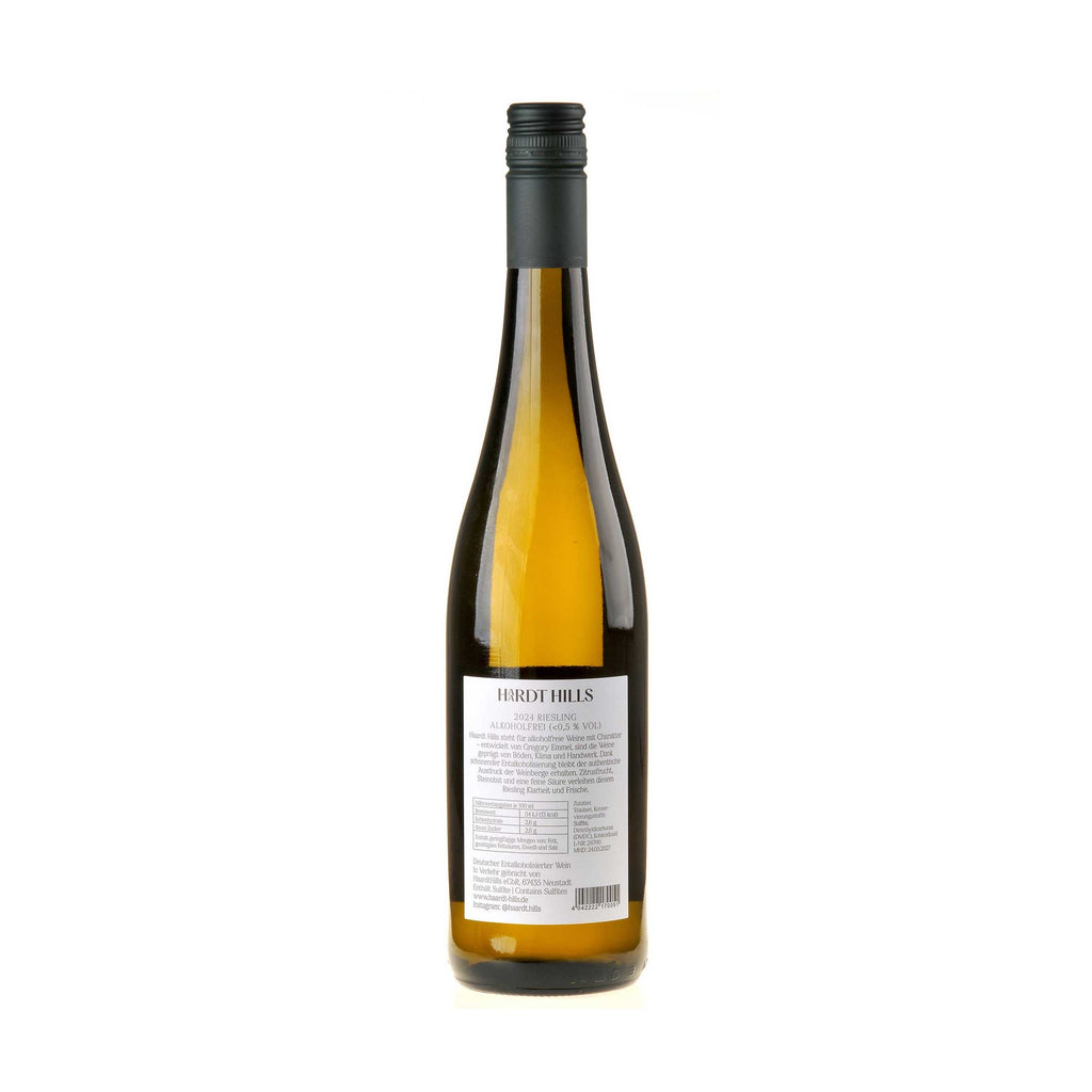 Haardt Hills Riesling 2024 alkoholfrei Rücketikett