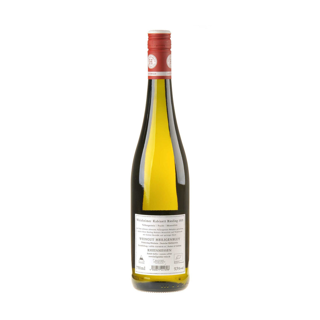Weingut Heiligenblut Riesling Weinheimer Kabinett 2023 Rücketikett