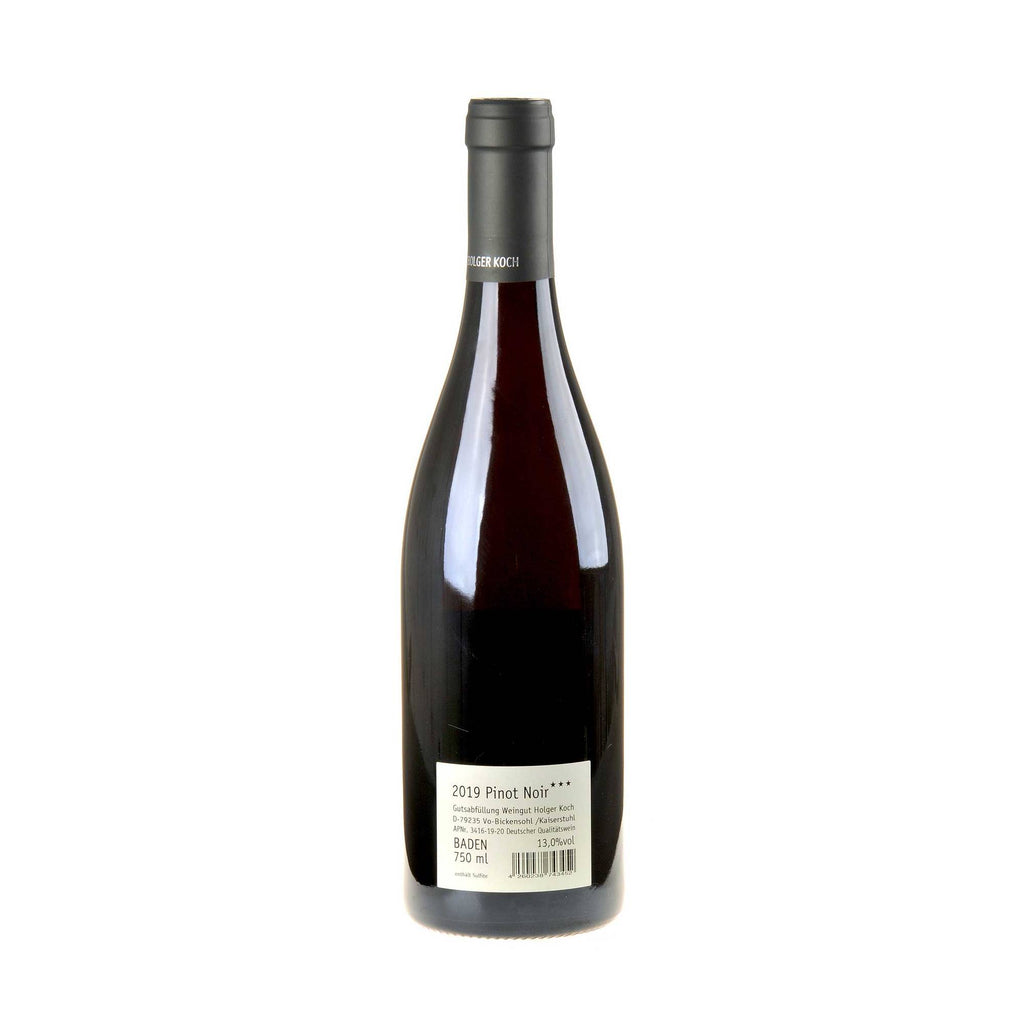 Holger Koch Pinot Noir drei Sterne 2019 Rücketikette