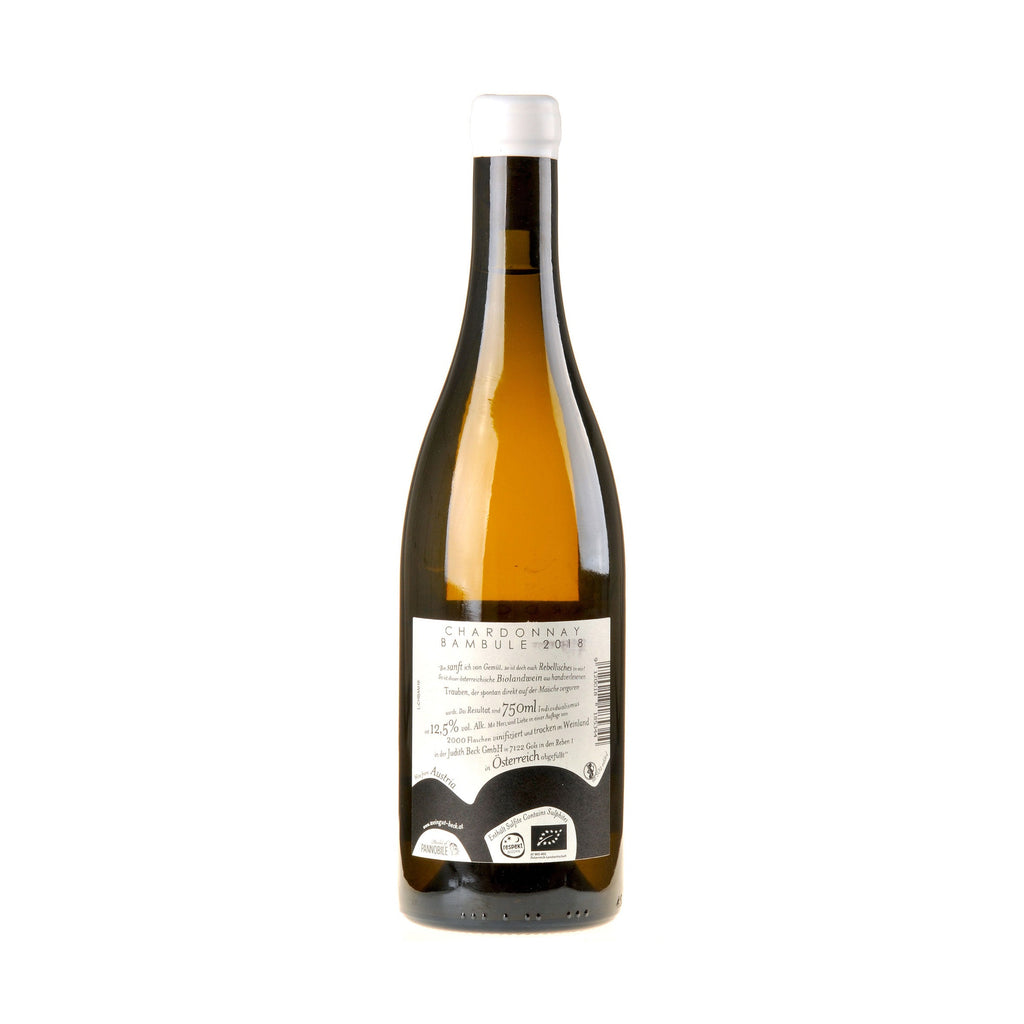 Judith Beck Chardonnay Bambule Bio 2018 Rücketikette