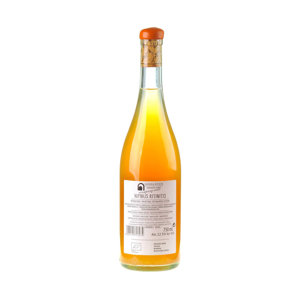 Kamara Winery Pure Nimbus Ritinitis Bio 2020 Rücketikett