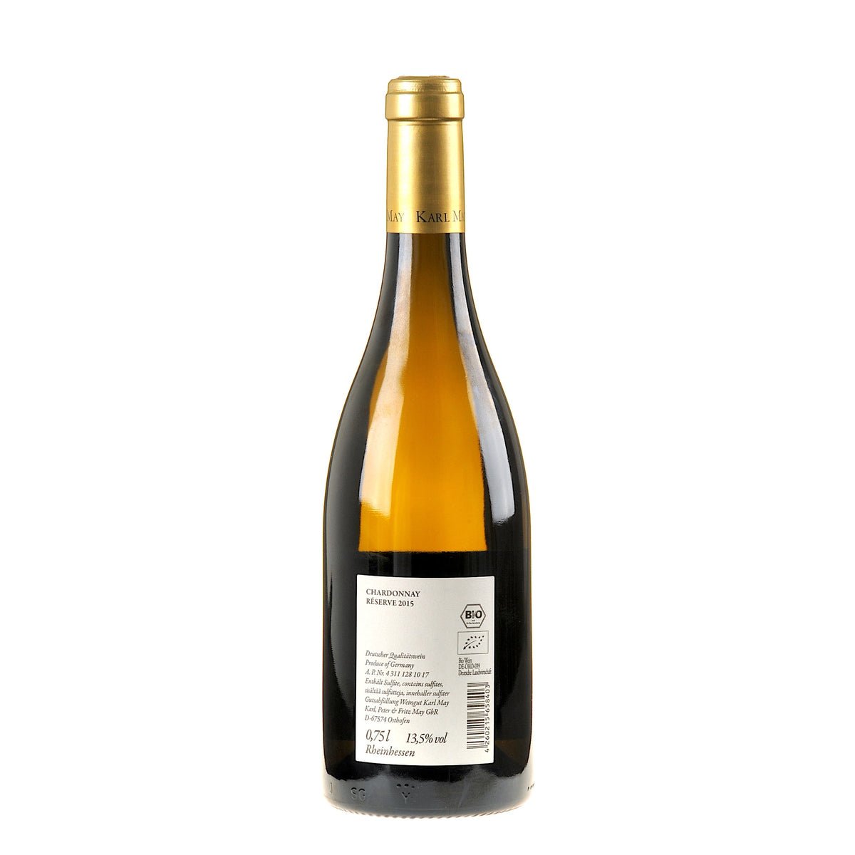 Karl May Chardonnay Réserve 2015 Rücketikette