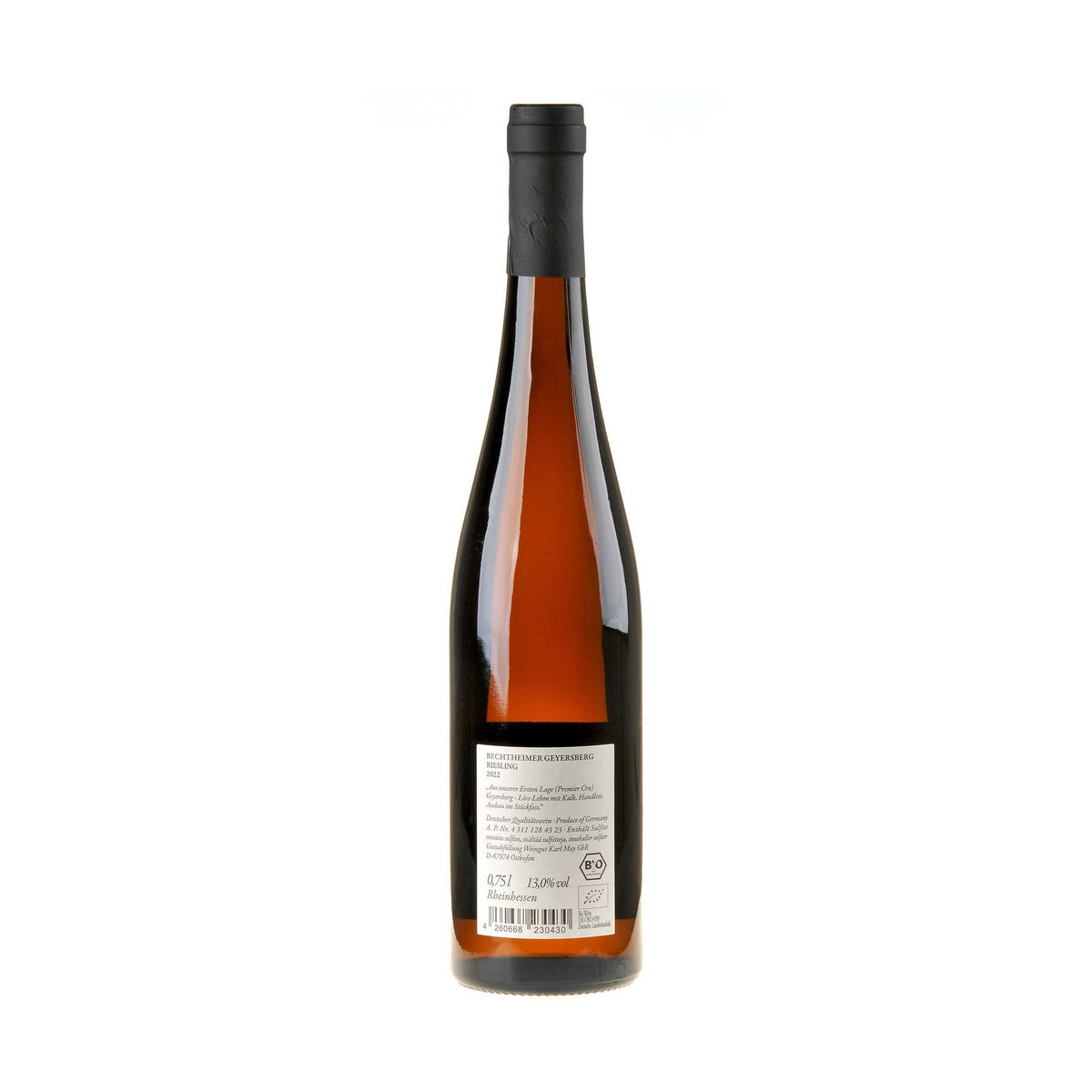 Karl May Riesling Geyersberg Bio 2022 Rücketikett