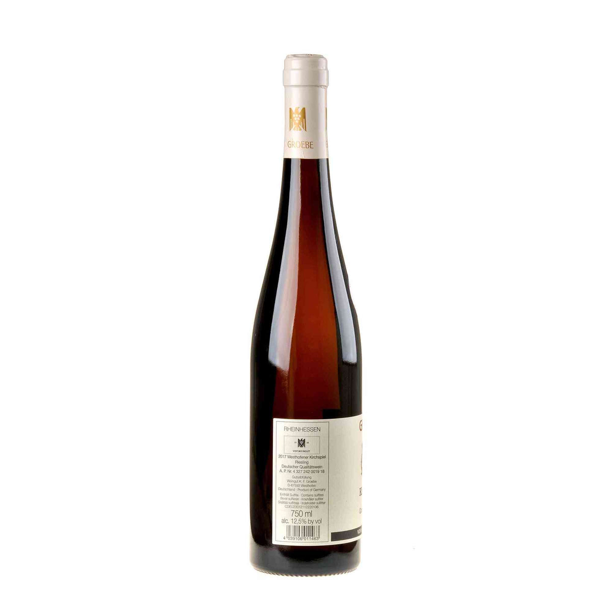 K.F. Groebe Riesling Kirchspiel Grande Reserve 2017 - Versteigerungswein Rücketikett