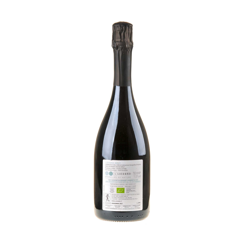 Lusvardi Wine Lusvardi Brut Lambrusco Spumante Bio Rücketikett