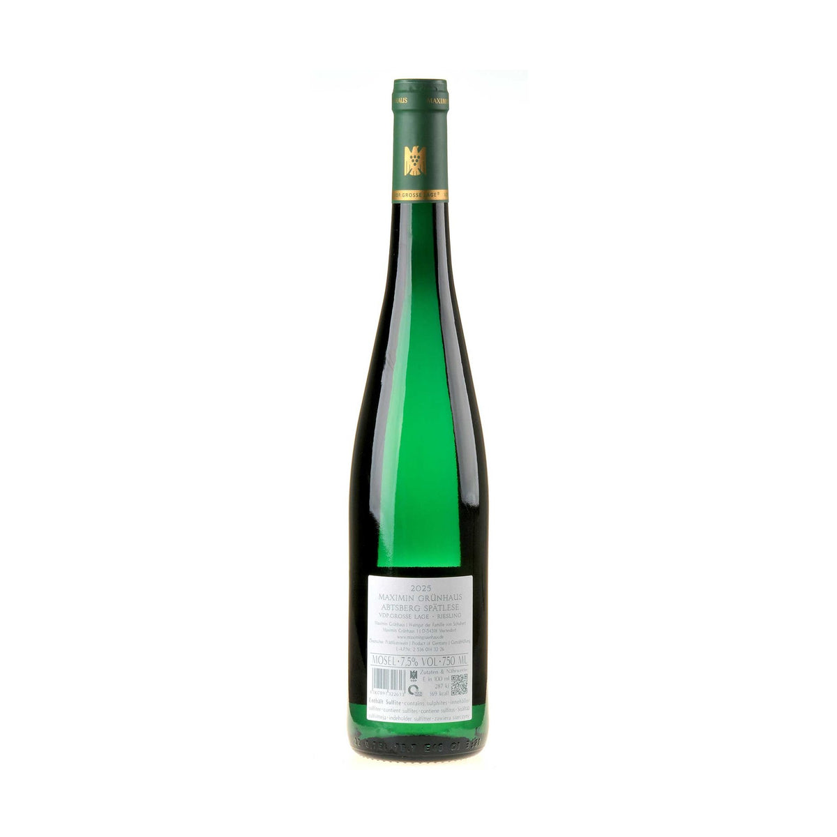 Maximin Grünhaus Riesling Abtsberg Spätlese 2025 Rücketikett