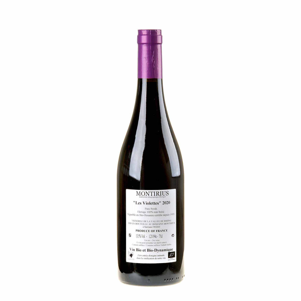 Montirius Les Violettes Bio 2020 Rücketikett
