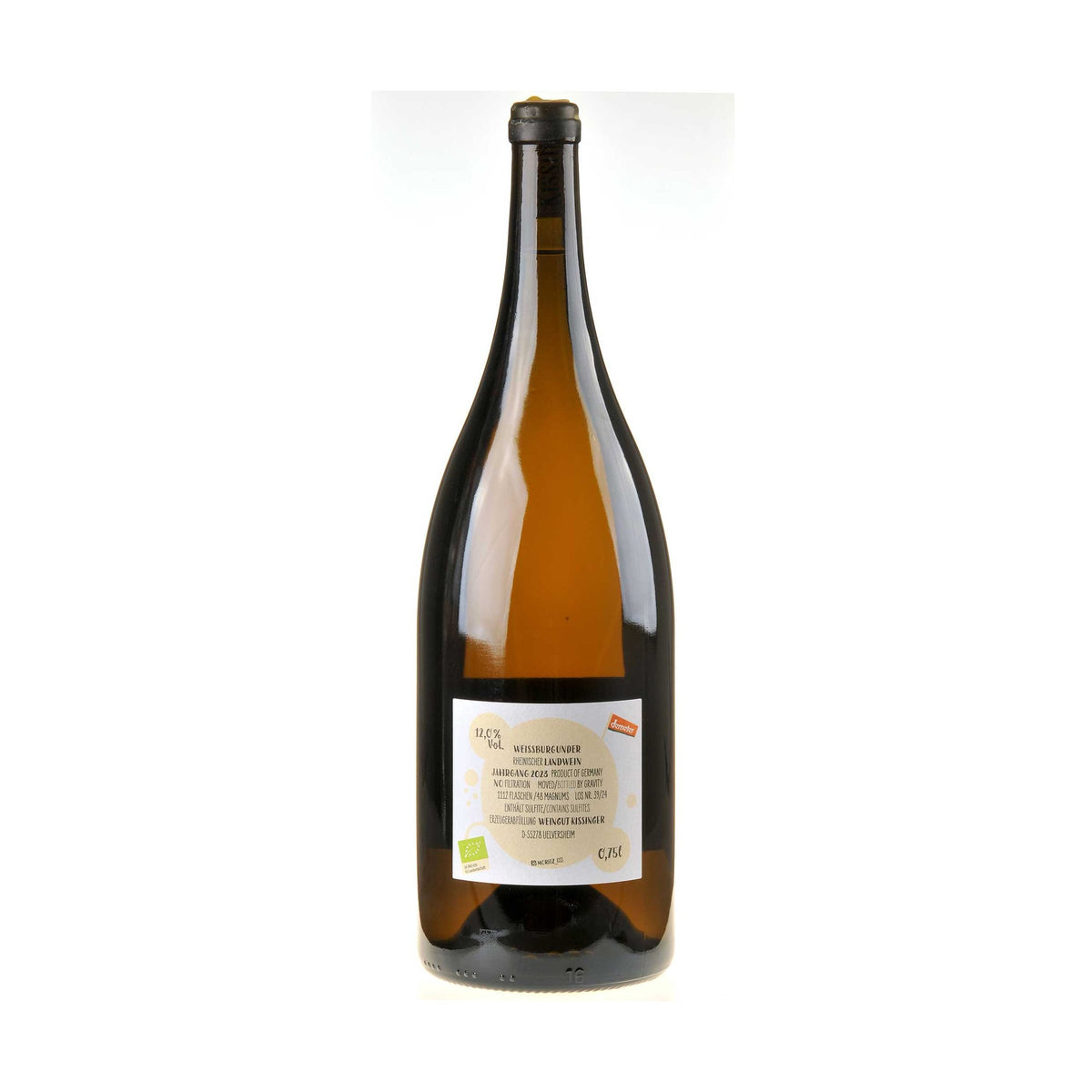 Moritz Kissinger Weißburgunder Bio 2023 Magnum Rücketikett