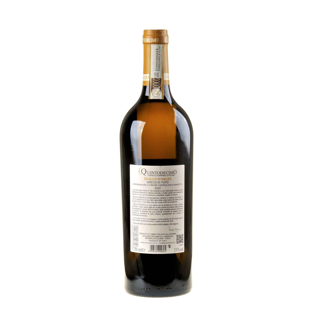 Quintodecimo Greco di Tufo Giallo d'Arles 2022 Rücketikett
