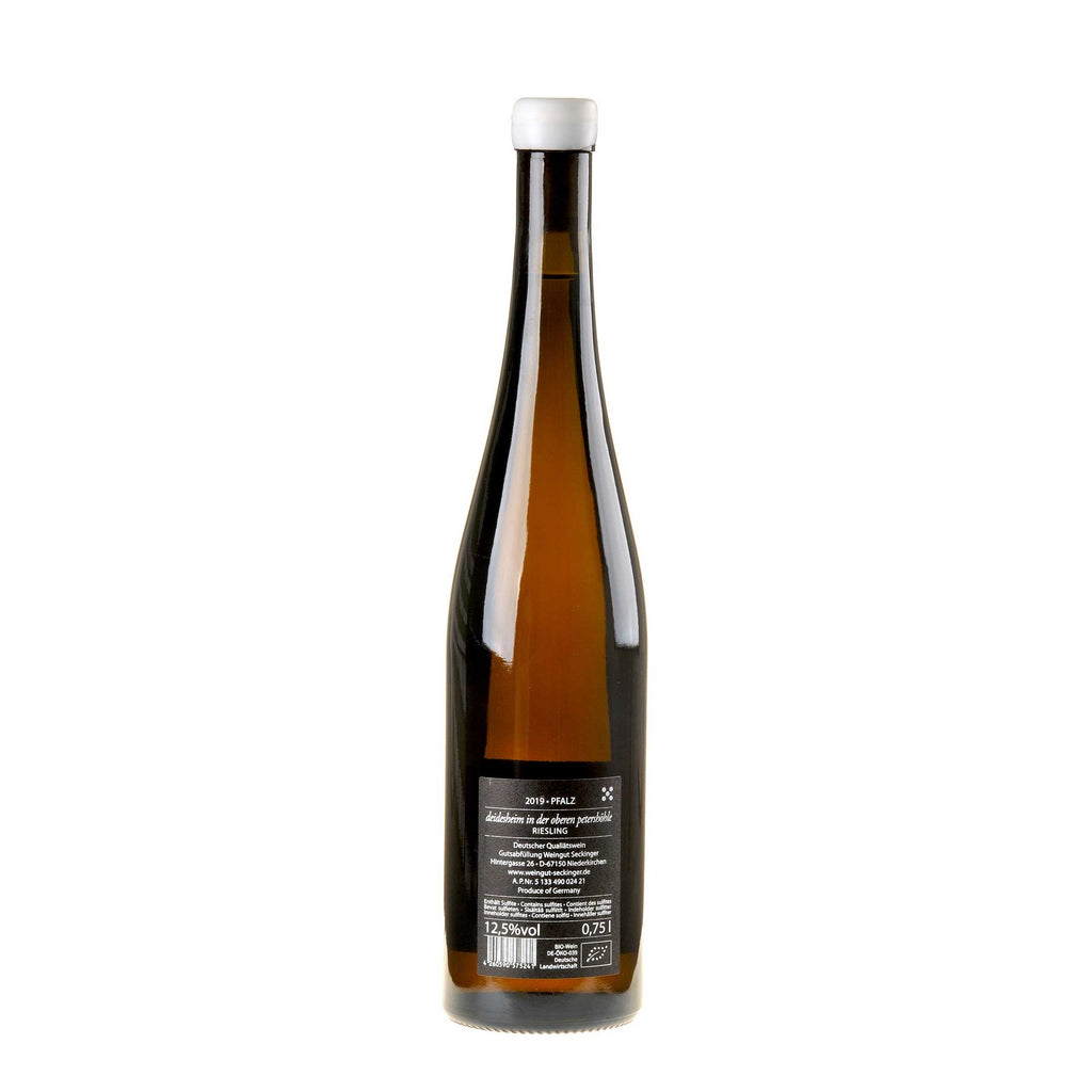 Seckinger Riesling Deidesheim Petershöhle Bio 2019 Rücketikett