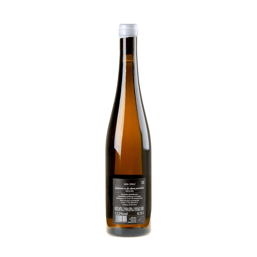Seckinger Riesling Deidesheim Petershöhle Bio 2020 Rücketikett