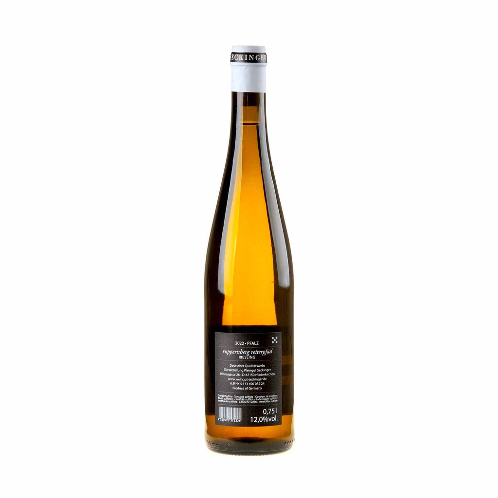 Seckinger Riesling Ruppertsberg Reiterpfad 2022 Rücketikett