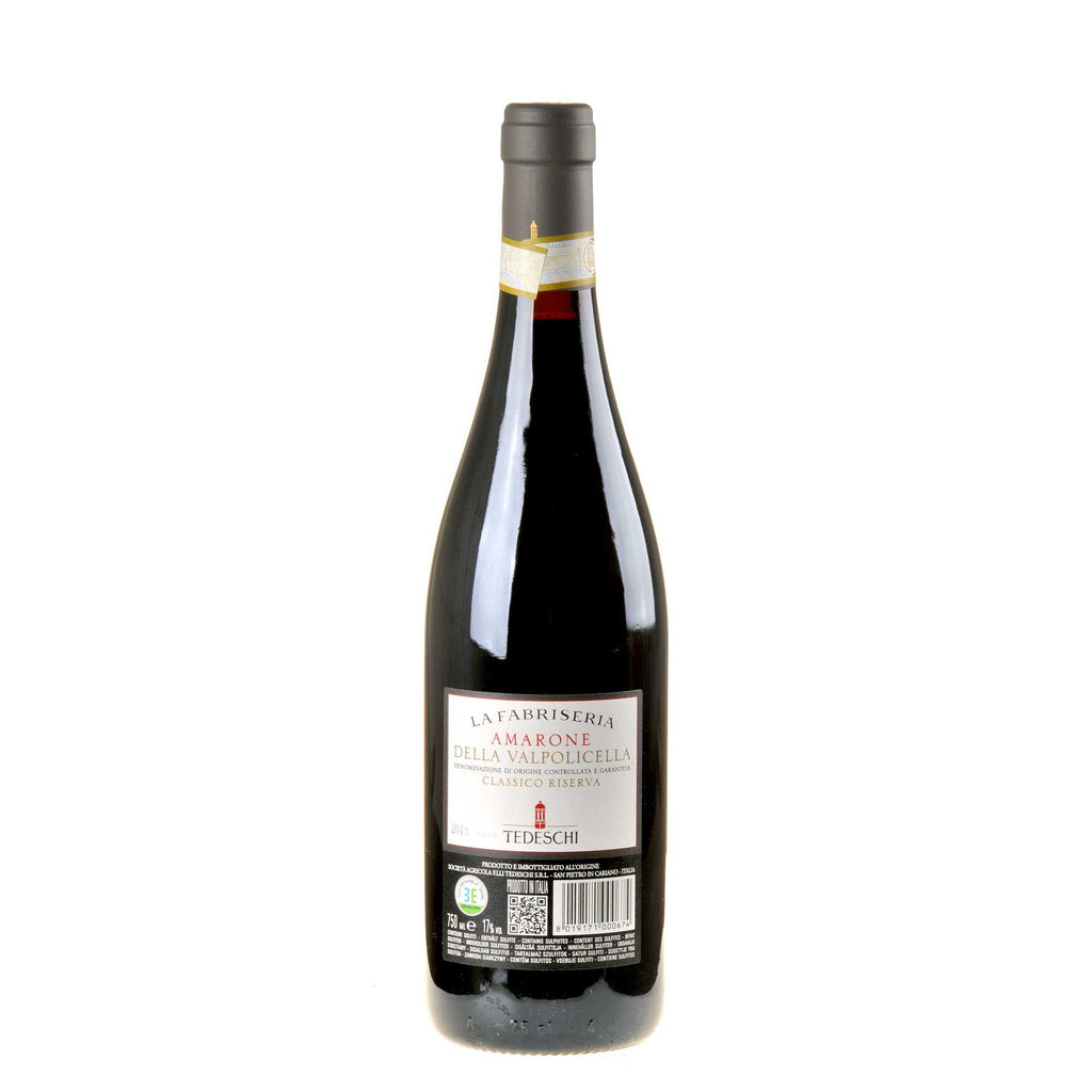 Tedeschi La Fabriseria Amarone della Valpolicella Classico Riserva DOCG 2015 Rücketikette