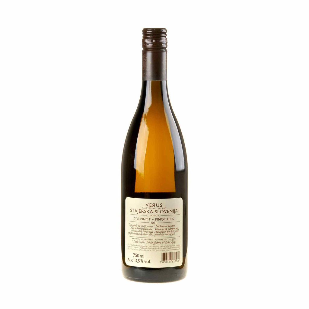 Verus Pinot Gris 2021 Rücketikett