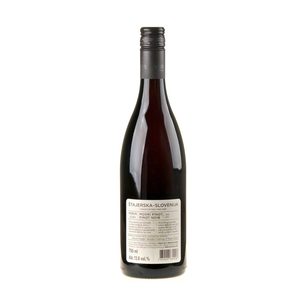 Verus Pinot Noir 2020 Rücketikett