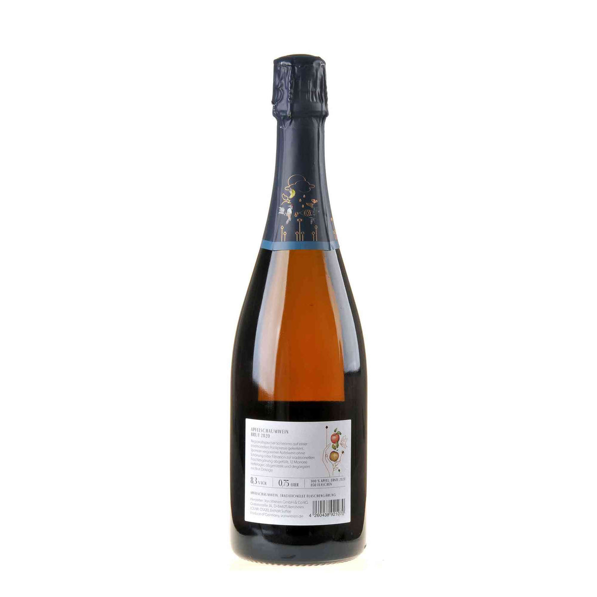 Von Wiesen Apfel Brut 2020 Rücketikett