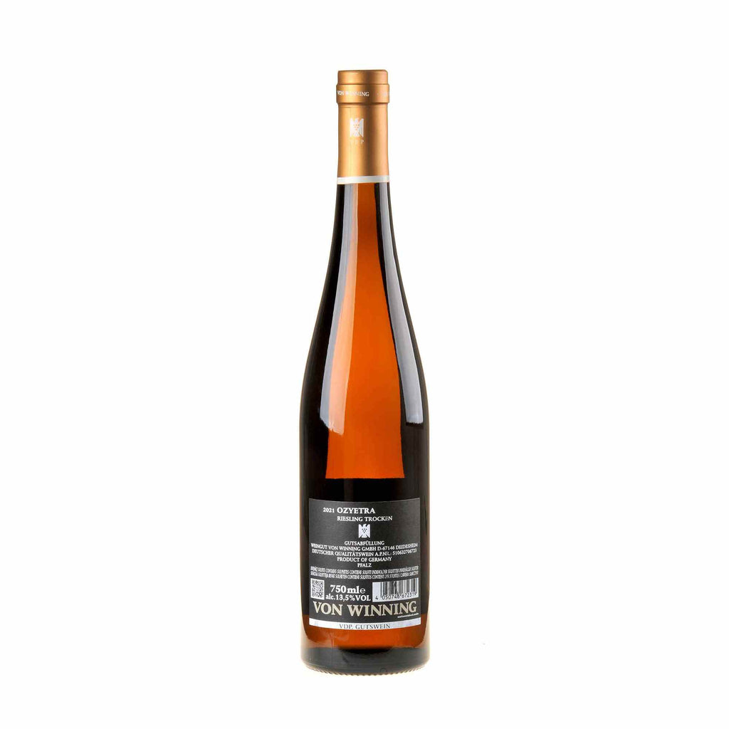 Von Winning Riesling Ozyetra 2021 Rücketikett