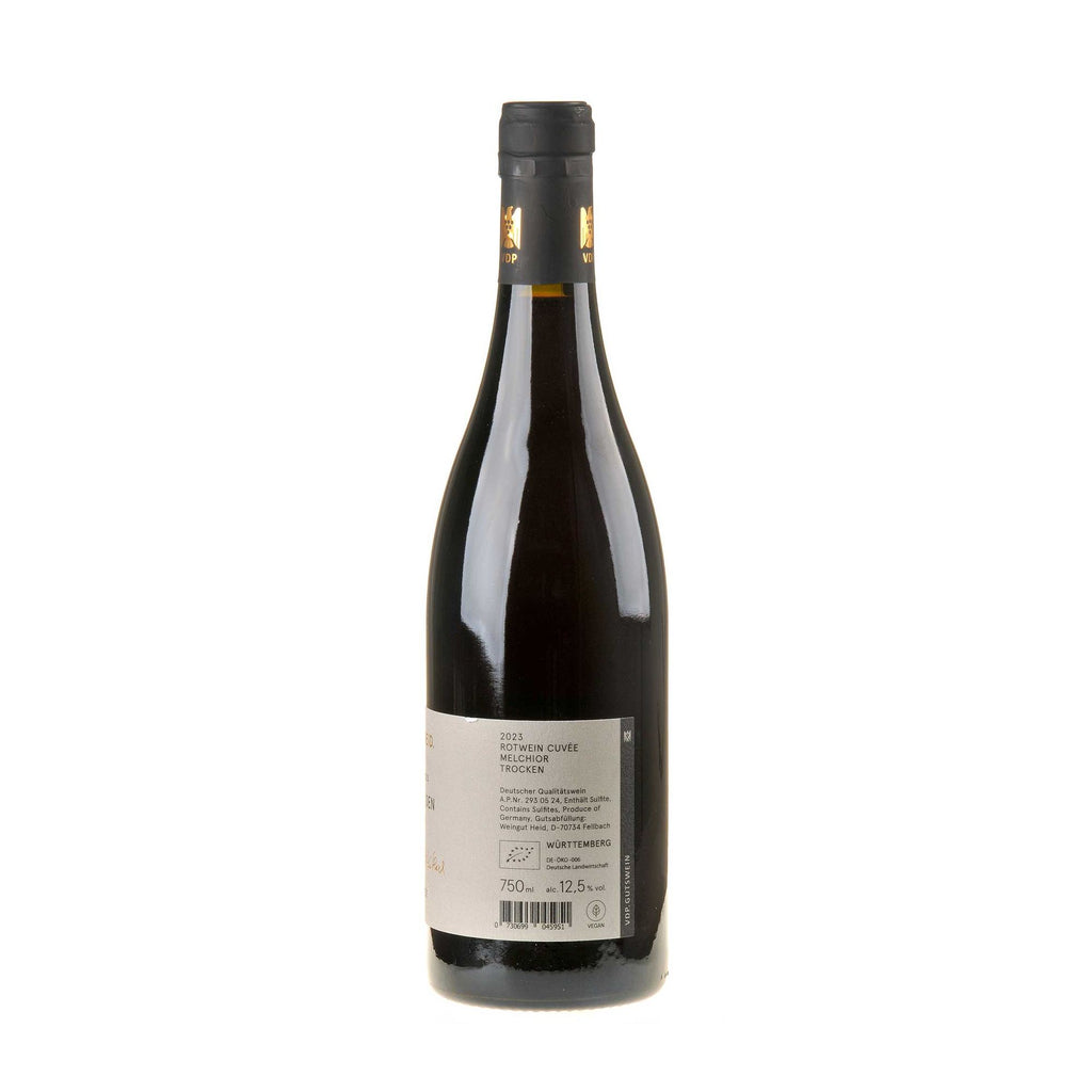 Weingut Heid Rotwein Cuvée Melchior Bio 2023 Rücketikett