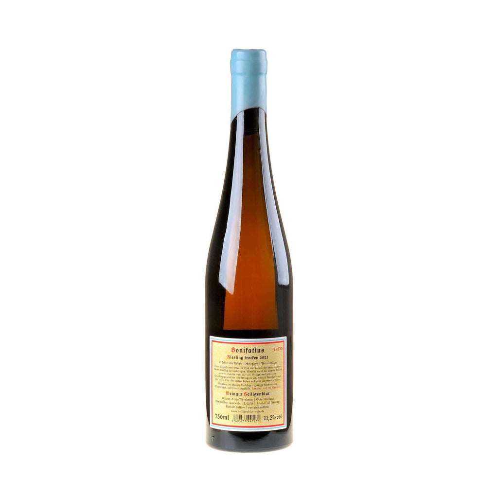 Weingut Heiligenblut Riesling Bonifatius 2021 Rücketikett
