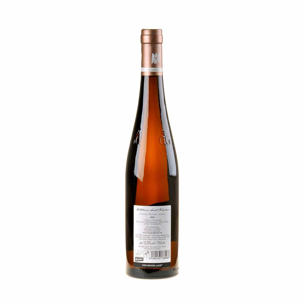 Weingut P.J.Kühn Riesling Sankt Nikolaus Großes Gewächs 2021 Rücketikett