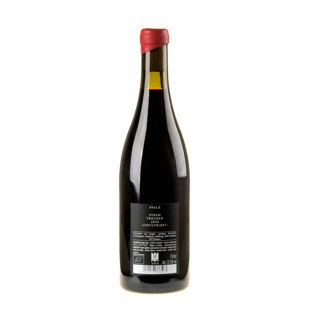 Weingut Rings Syrah 2020 Rücketikett