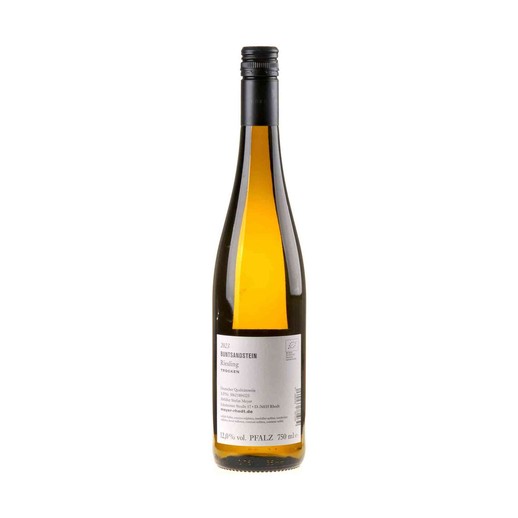 Weingut Stefan Meyer Riesling Buntsandstein Bio 2023 Rücketikett