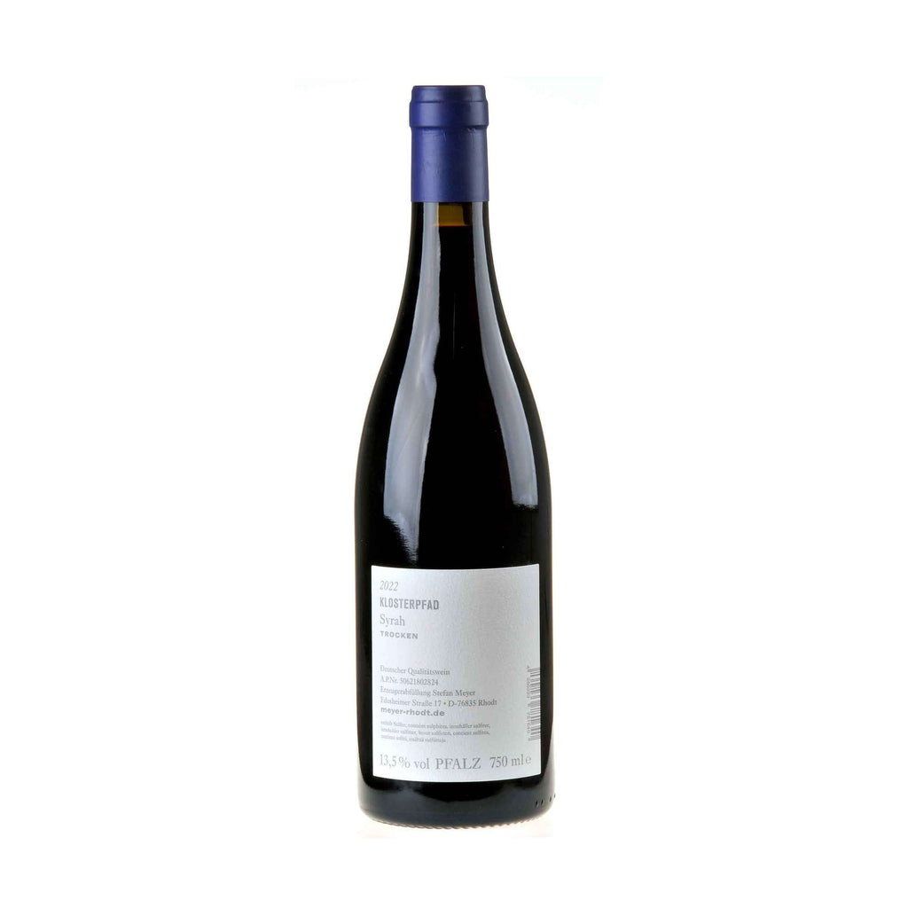 Weingut Stefan Meyer Syrah Rhodter Klosterpfad 2022 Rücketikett
