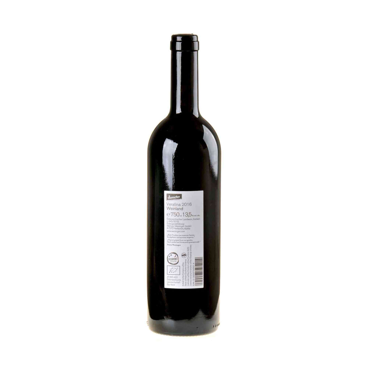 Weingut Weninger Veratina Bio 2016 Rücketikette