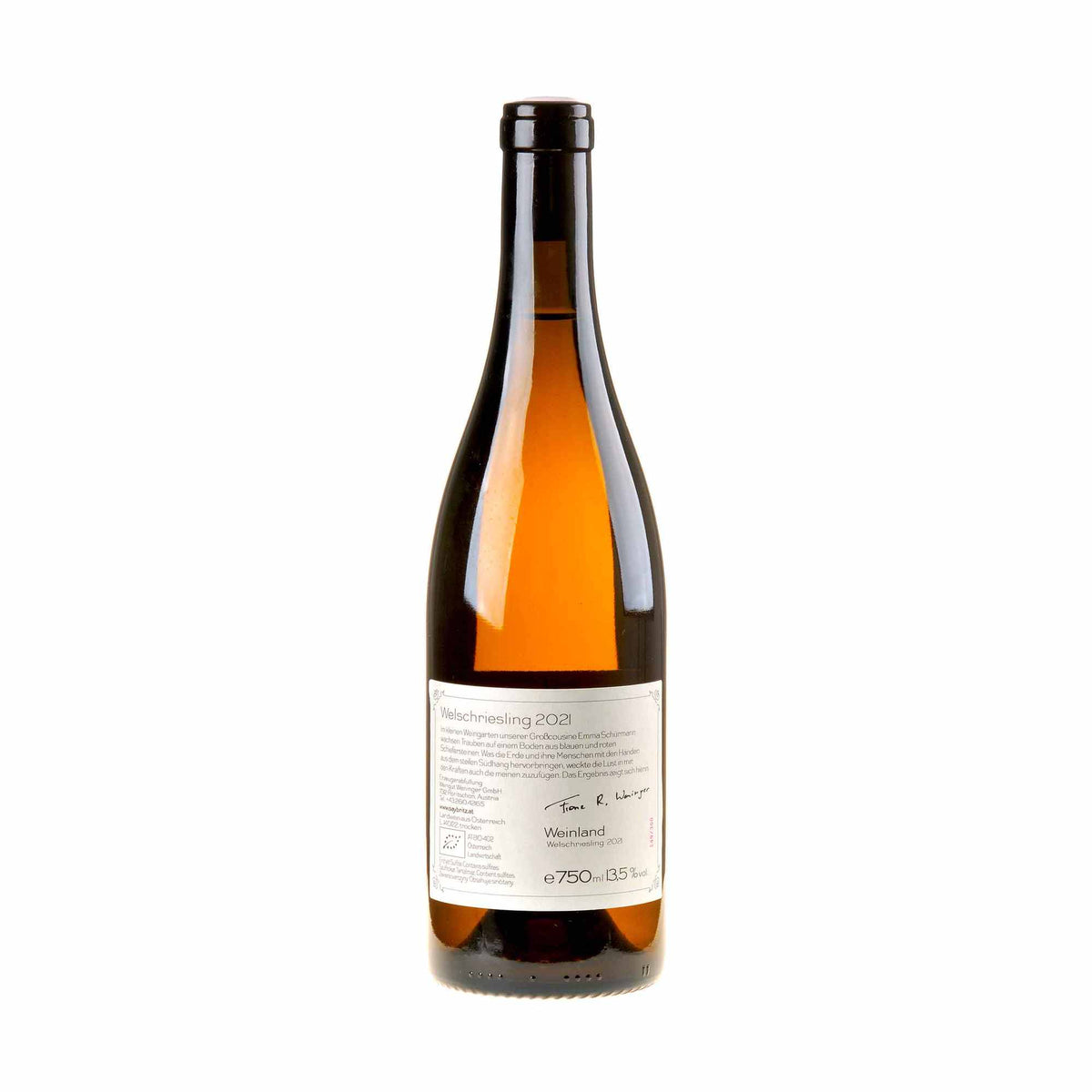 Weingut Weninger Welschriesling Saybritz Bio 2021 Rücketikett